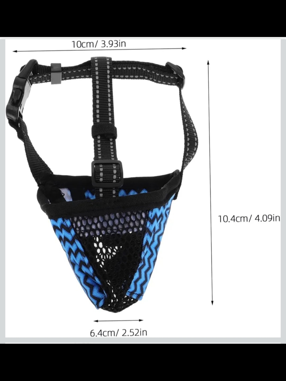 NEW Adjustable Blue Black Mesh Dog Muzzle Size Small